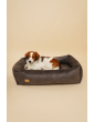 Orthopedic bed for a dog SONO Velvet Waterproof Black