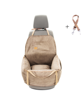 "Ero Soft" fotelik samochodowy dla psa WELUR RECYKLING BEŻ roz. S/M/L