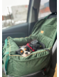 "Ero Soft" dog car booster seat RECYCLED VELVET EMERALD GREEN size S/M/L