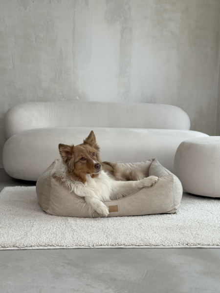 Moe dog bed Waterproof Velvet Beige