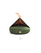 Dog bed round cushion with blanket VELVET EMERALD GREEN