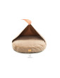 Dog bed round cushion with blanket VELVET DARK BEIGE